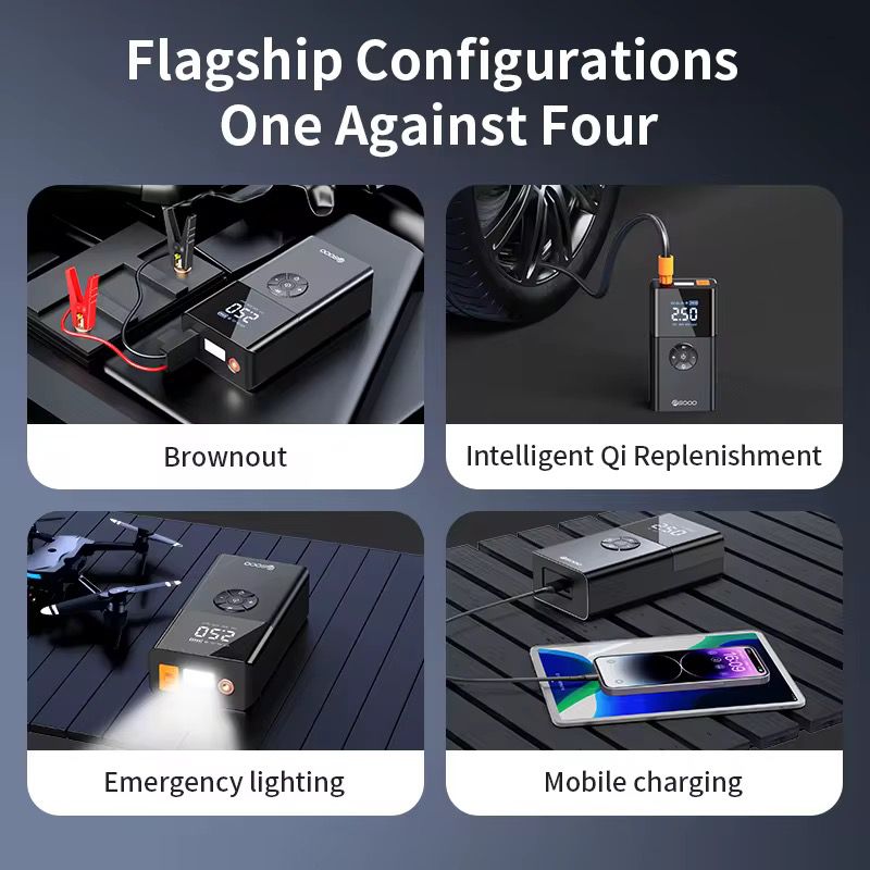 Compresseur Portable avec Jump Starter 12V