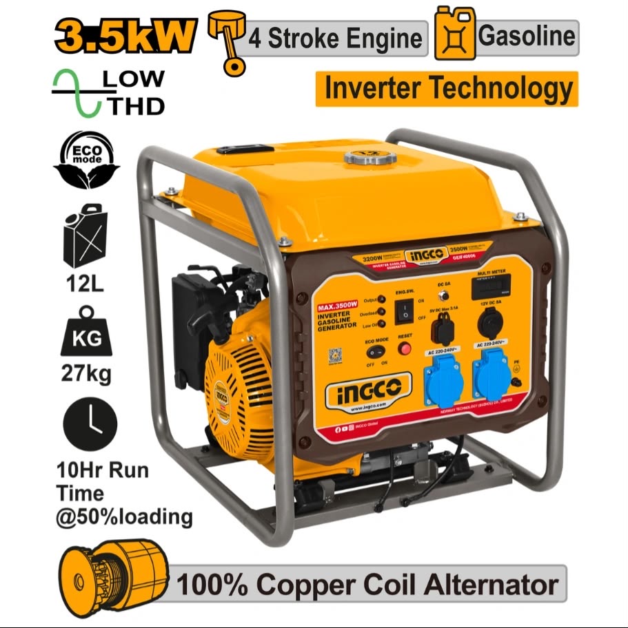Générateur Essence INVERTER INGCO 3,5 KW GEIF40006
