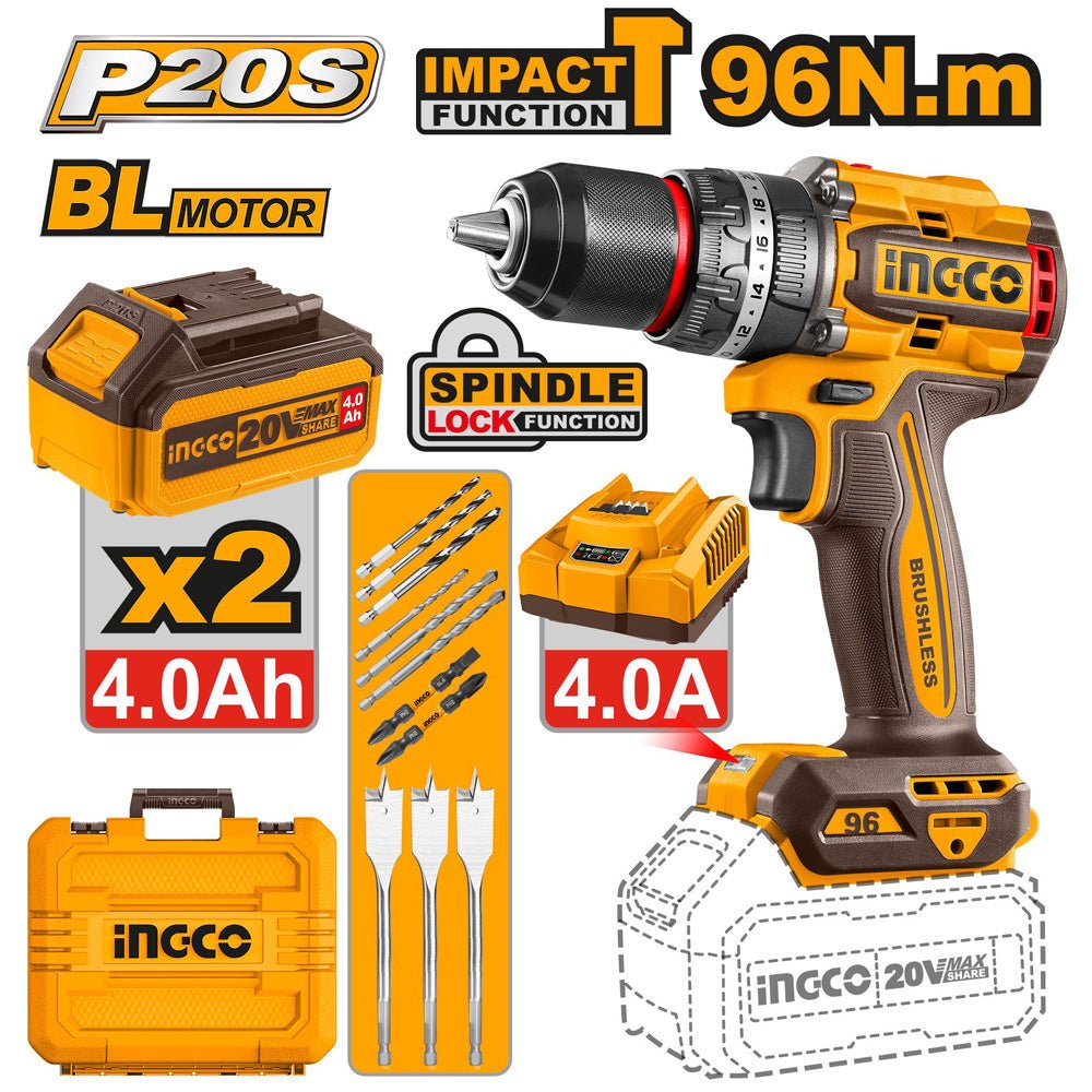 Visseuse à percussion sans fil INGCO Brushless 96 N.m CIDLI209686