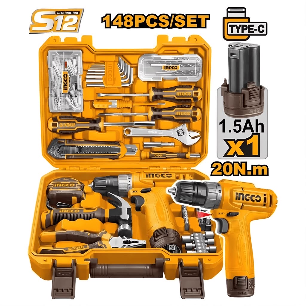 Caisse à Outils 148 Pièces INGCO HKTHP41482 