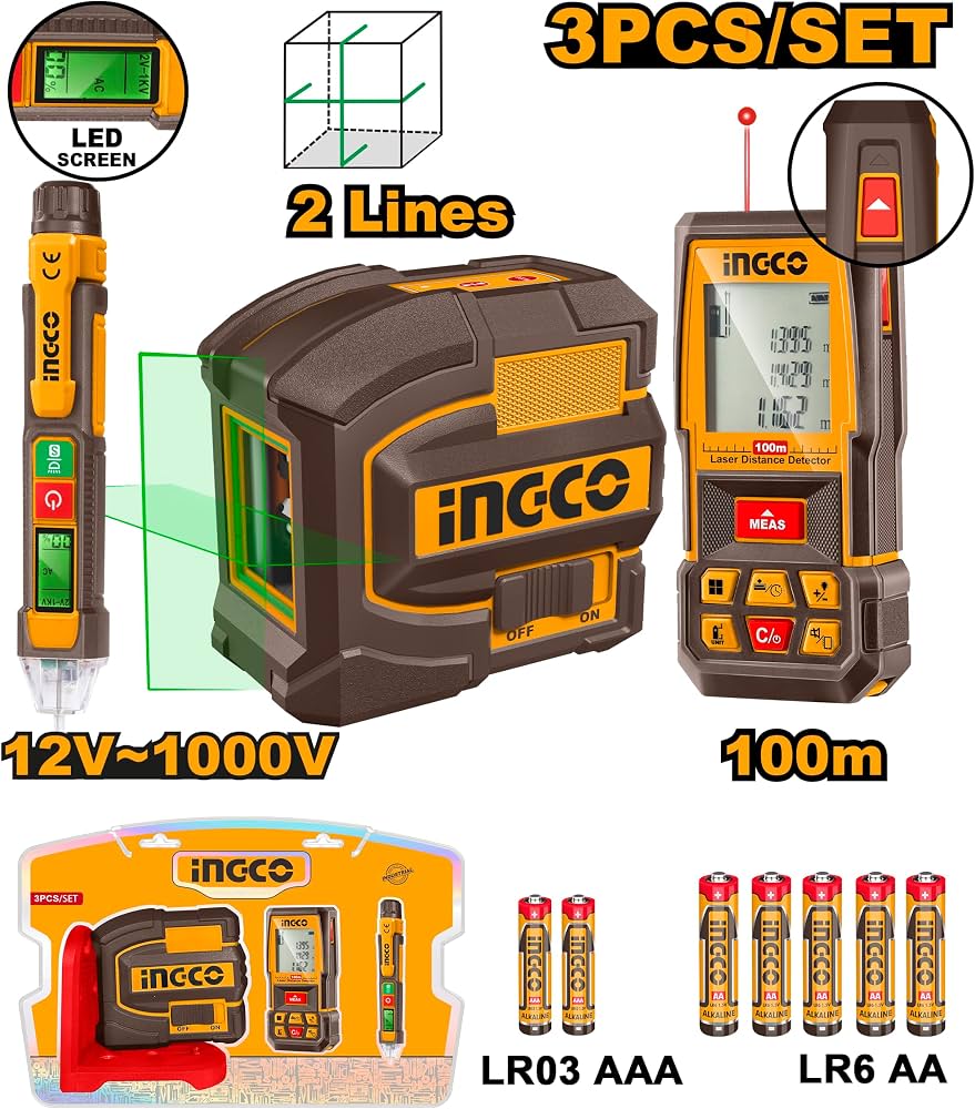 Coffret d’outils INGCO (3 pièces) COS250908