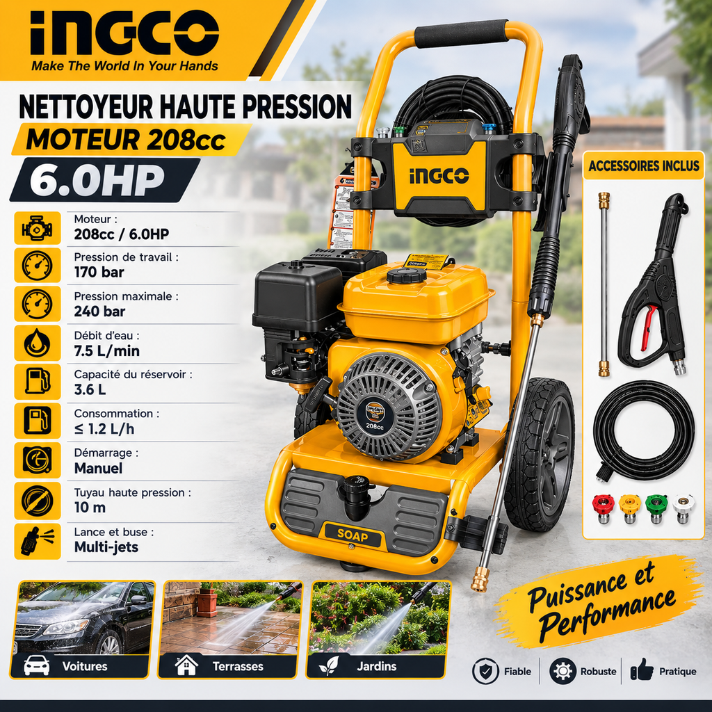Nettoyeur haute pression à essence 6,0 HP GHPW2003