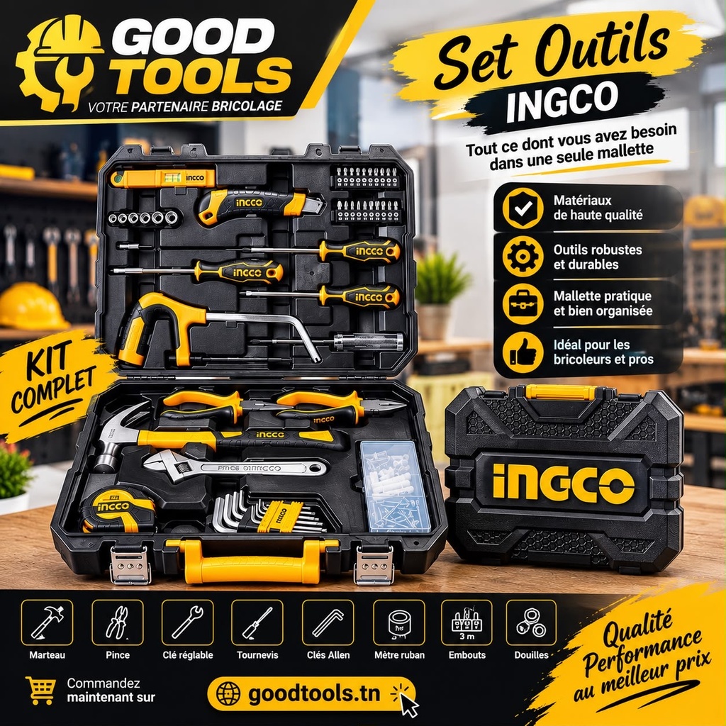 Caisse a outils ingco 117 pcs 