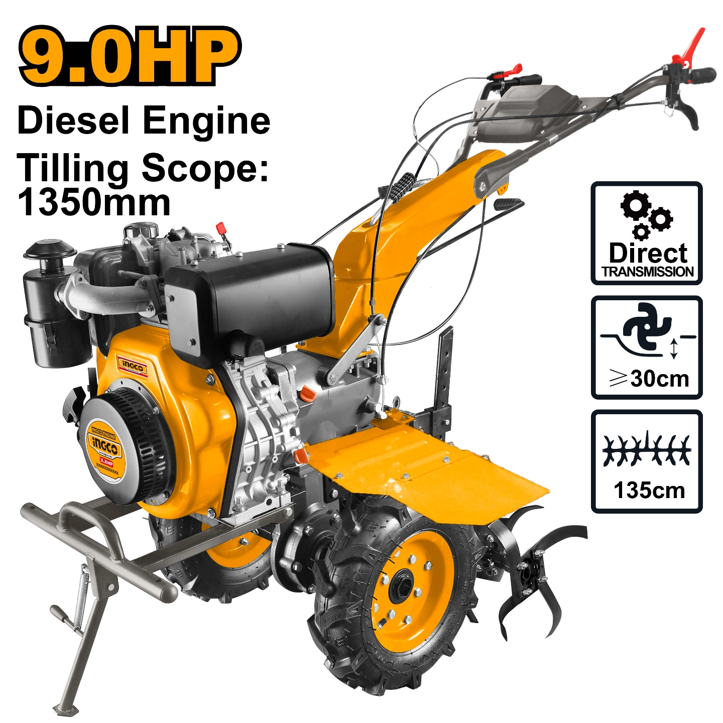 MOTOCULTEUR DIÉSEL 9HP DC13501