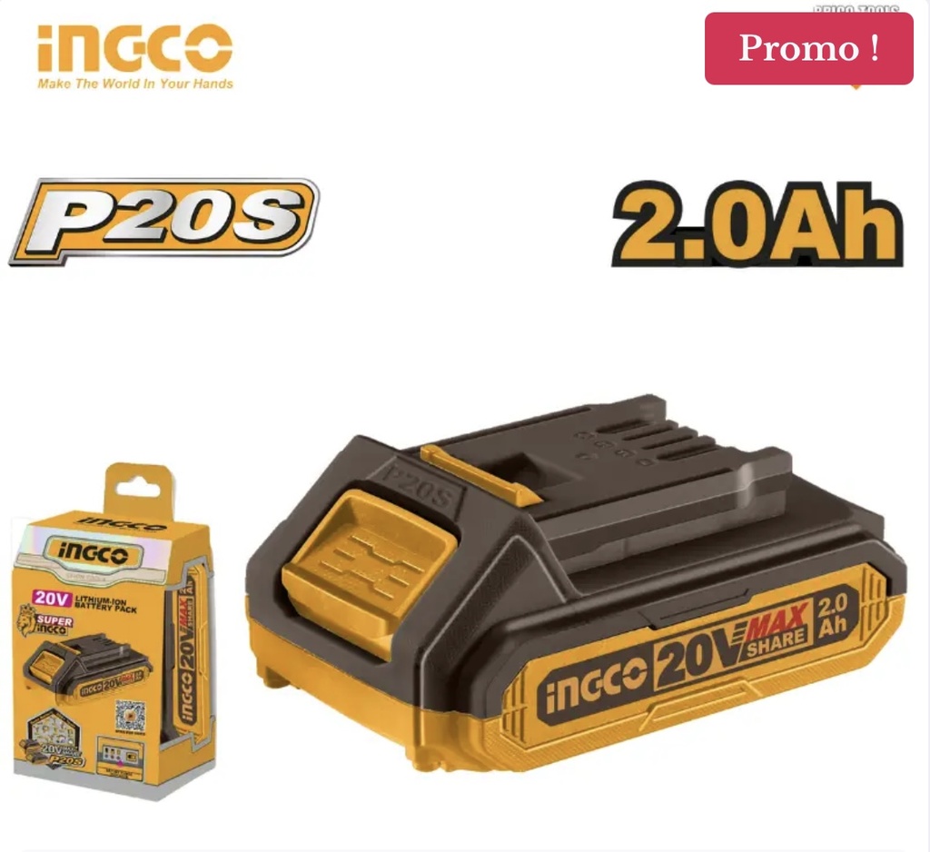 BATTERIE 20V 2.0AH INGCO FBLI20011