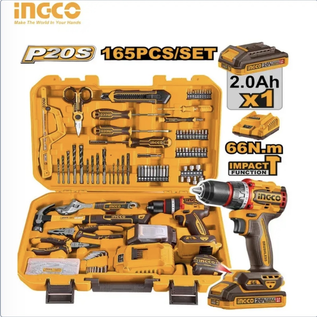 COFFER 165PCS VISSEUSE 20V INGCO HKT HP11651