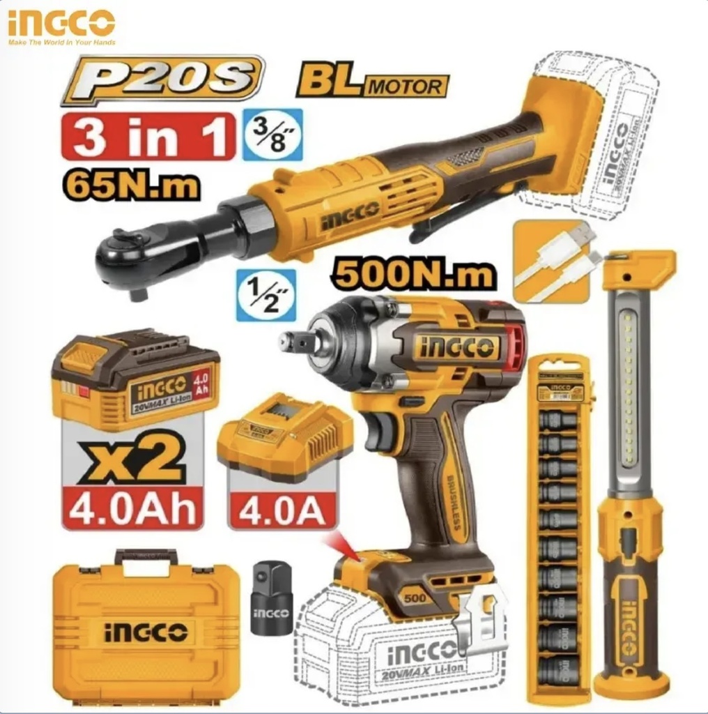 ENSEMBLE COMBINÉ SANS FIL INGCO CO SLI250981 