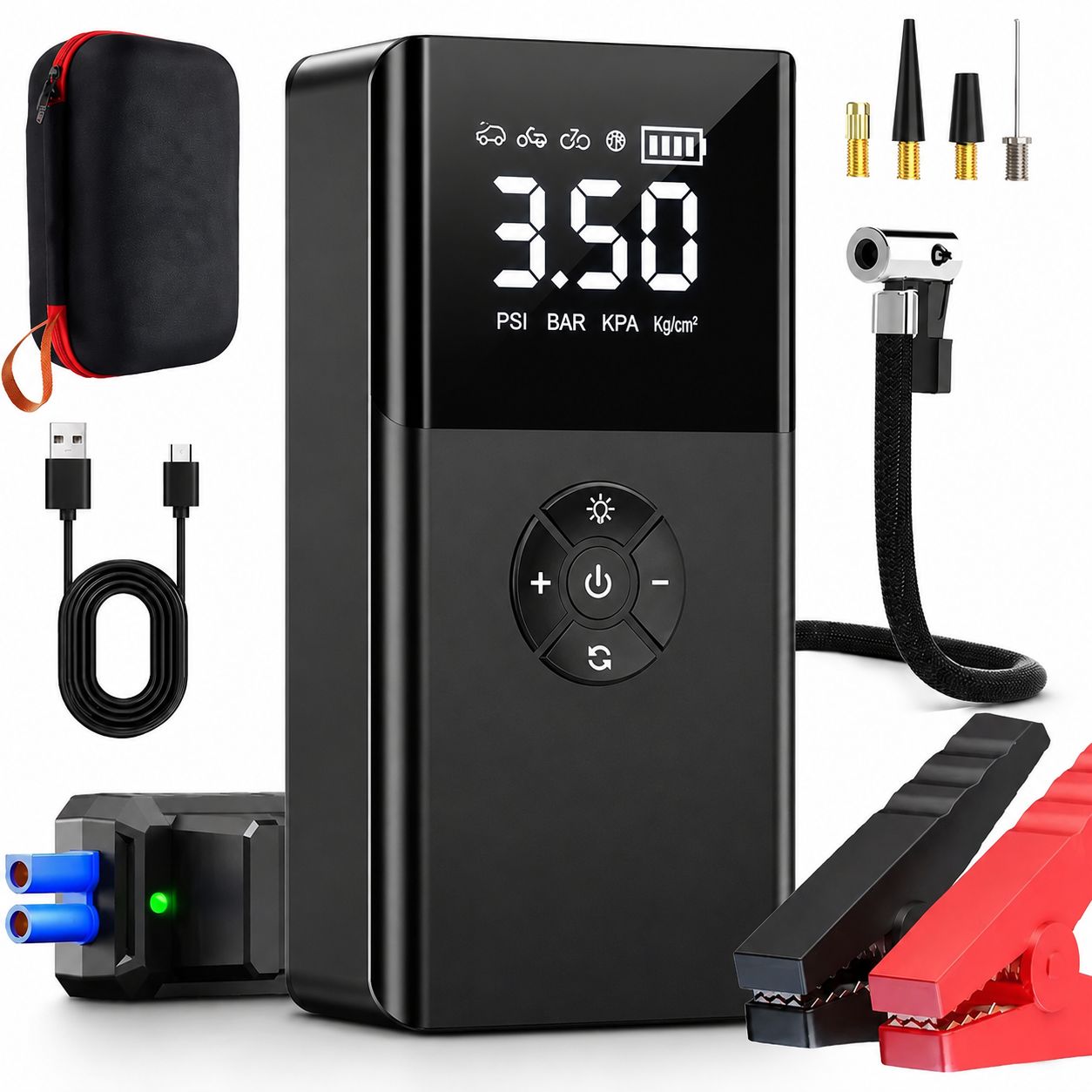 Compresseur Portable avec Jump Starter 12V