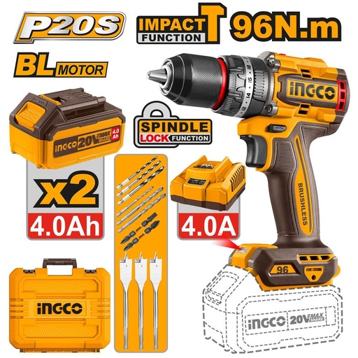 Visseuse à percussion sans fil INGCO Brushless 96 N.m CIDLI209686