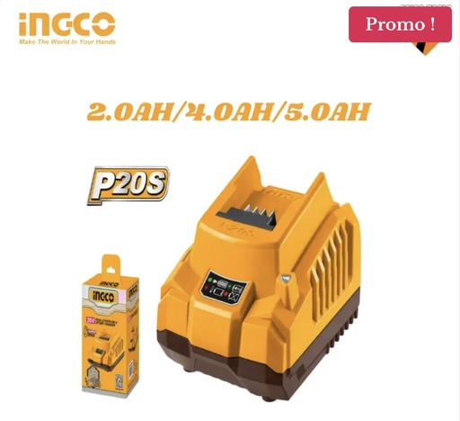 CHARGEUR BATTERIE 2.0AH/4.0AH/5.0AH INGCO FCLI2001