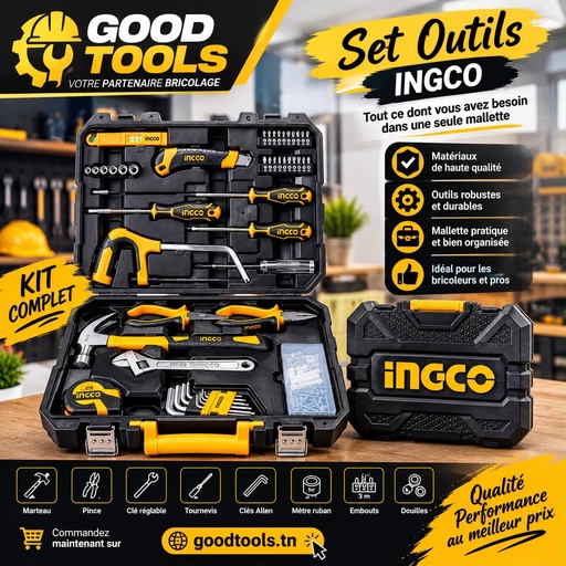 Caisse a outils ingco 117 pcs 