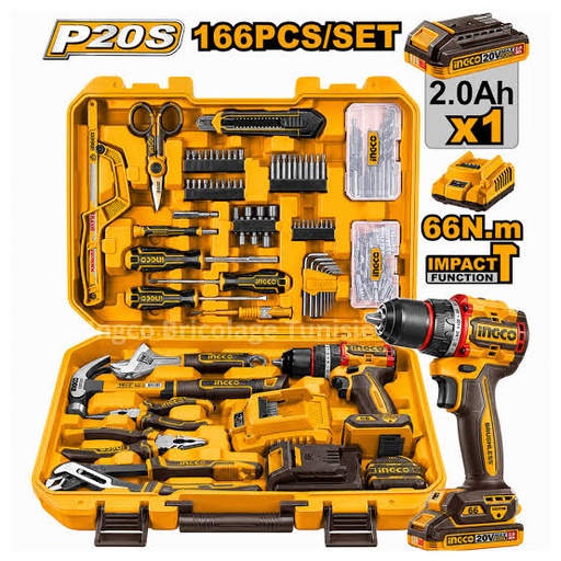 Coffret Outils INGCO 166 PCS – HKTHP416